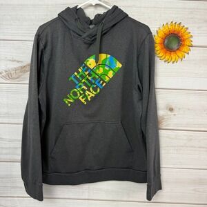 The North‎ Face Hoodie Mens Large Gray Pullover Graphic Logo Sweatshirt
